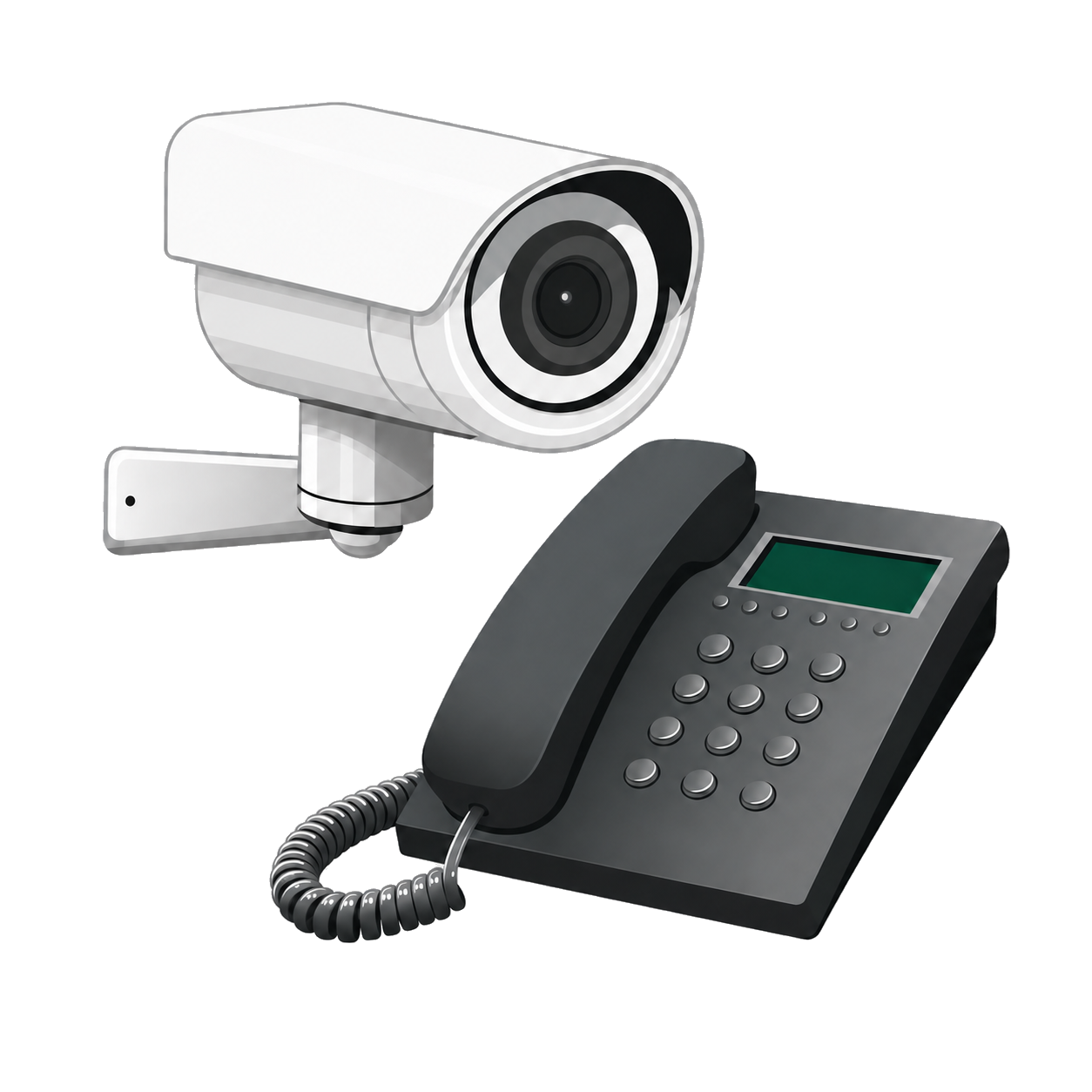 Camara y telefono IP ordenamiento de rack